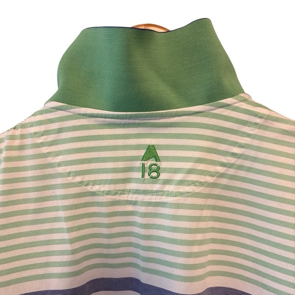 Aristo Pullover Striped Short Sleeve Polo Collared Shirt, Men's Size Medium - Picture 8 of 13